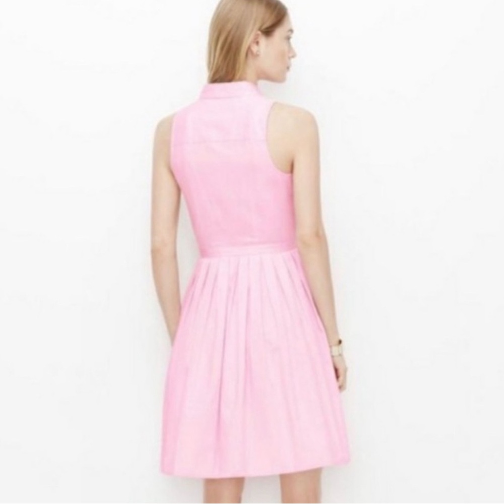 Ann Taylor Fit & Flare Powder Pink Shirtdress - Picture 2 of 11